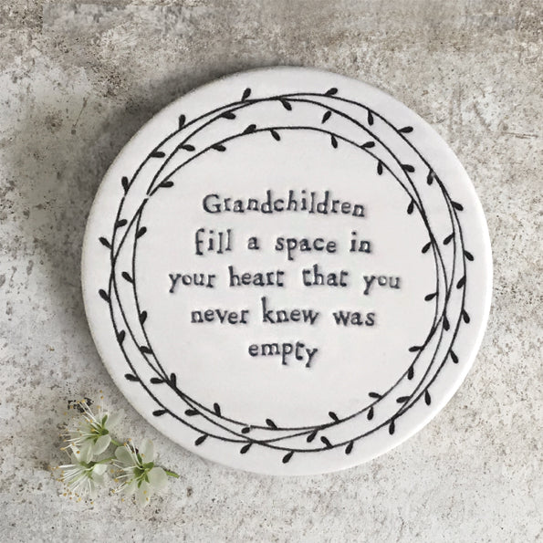 Grandchildren Fill A Space | Leaf Coaster