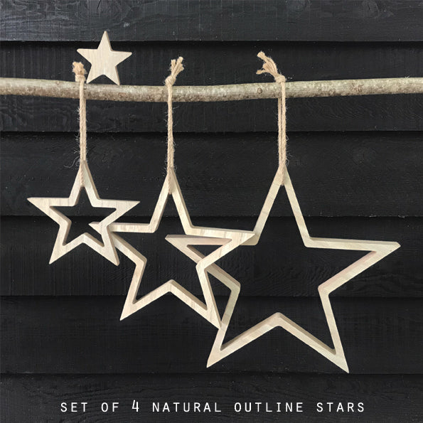 Hanging Outline Star Set | Natural