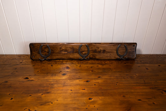 Rustic Horseshoe Coat Hanger | 3 Large Horse Shoes