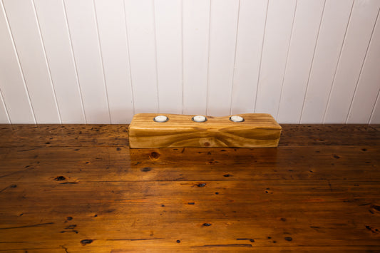 Handcrafted Rustic Tealight Candle Holder | 3 Tea Lights