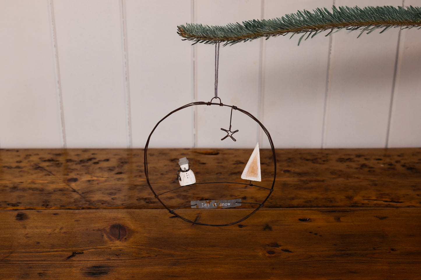 Wire Wreath |Large Snowman + Tree